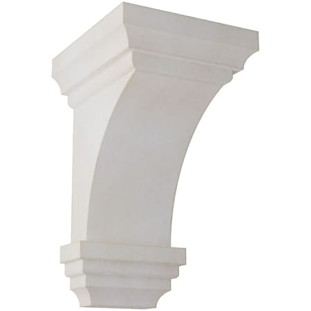Ekena Millwork 3 1/2"W x 3 3/4"D x 6"H Mini Jefferson Wood Vintage Decor Corbel, Chalk Dust White CORWD03X03X06JEWH